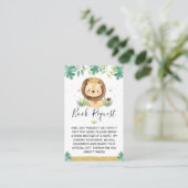 Lion Crown Baby shower Book Request Insert Visitekaartje (Staand voorkant)
