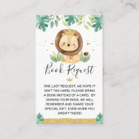 Lion Crown Baby shower Book Request Insert