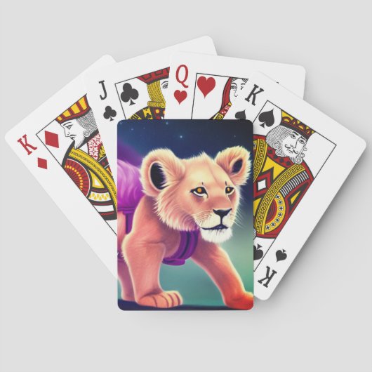 Lion Cub Art Pokerkaarten (Achterkant)