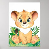 Lion Cub, Baby Animal, Oerwoud Safari Animals Poster (Voorkant)