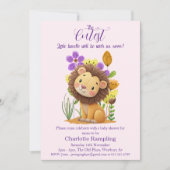 Lion Cub Baby Shower Invitation Kaart (Voorkant)