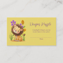 Lion Cub Baby shower Luier Raffle Tickets