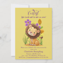 Lion Cub Baby shower op Azure Invitation Kaart