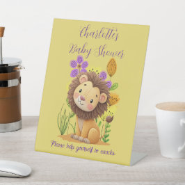 Lion Cub Baby shower snackbord Reclamebord Met Voetstuk