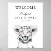 Lion Cub Baby shower Welkomstteken Poster (Voorkant)