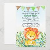 Lion Cub Baptism & 1st Birthday Uitnodiging (Voorkant / Achterkant)