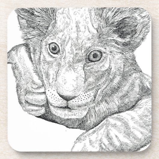 Lion Cub Bier Onderzetter (Voorkant)