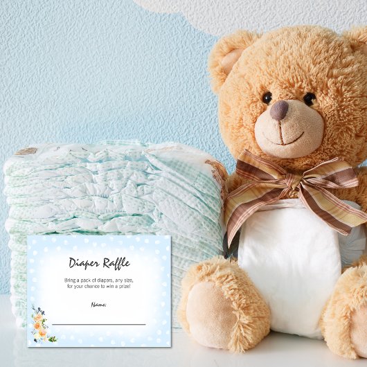 Lion Cub Blauwe Luier Raffle Baby shower spel Informatiekaartje