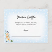 Lion Cub Blauwe Luier Raffle Baby shower spel Informatiekaartje (Voorkant)