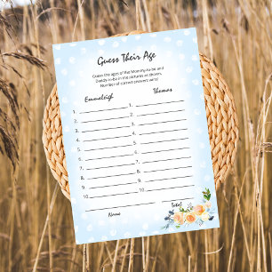 Lion cub bloemblauw raden hun leeftijd douchegame programmakaart