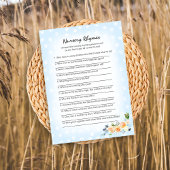 Lion Cub Bloemen Blauw Kwekerij Rhymes Douche Spel Programmakaart