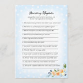 Lion Cub Bloemen Blauw Kwekerij Rhymes Douche Spel Programmakaart (Voorkant)