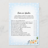 Lion Cub Bloemen Blauw Over Onder Baby shower Spel Programmakaart (Voorkant)