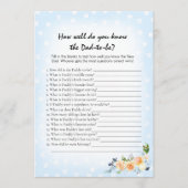 Lion cub bloemig blauw die weet papa beste spel programmakaart (Voorkant)