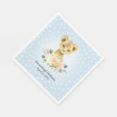 Lion Cub Blue Dotted Baby Party Servet (Hoek)