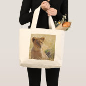 Lion Cub Close-up Grote Tote Bag (Voorkant (product))