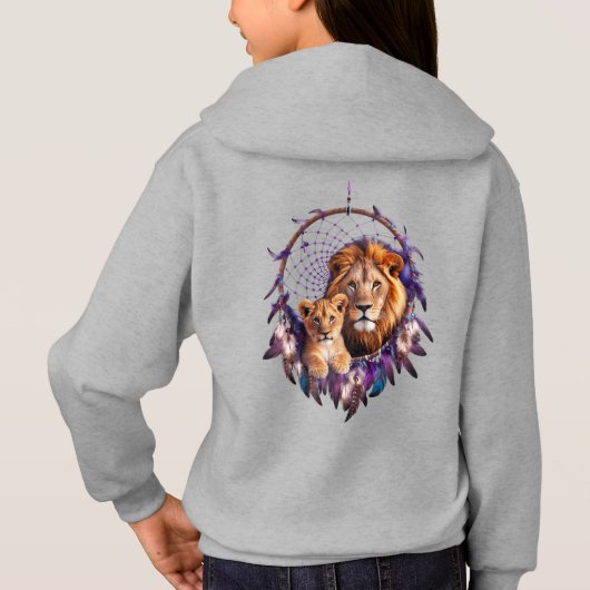 Lion Cub Dream Catcher Kids Pullover Hoodie (Achterkant)