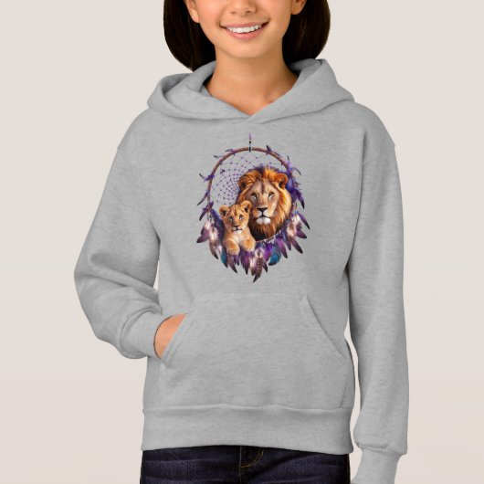 Lion Cub Dream Catcher Kids Pullover Hoodie (Voorkant)