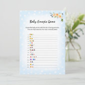 Lion Cub Floral Blue Baby Emoji's douchegame Programmakaart (Staand voorkant)