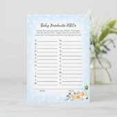 Lion Cub Floral Blue Baby Product ABCs Douchegame Programmakaart (Staand voorkant)