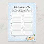 Lion Cub Floral Blue Baby Product ABCs Douchegame Programmakaart (Voorkant)