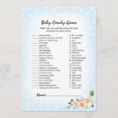 Lion Cub Floral Blue Baby Snoep douchegame Programmakaart (Voorkant)