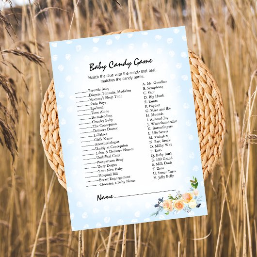 Lion Cub Floral Blue Baby Snoep douchegame Programmakaart