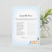 Lion Cub Floral Blue Raad de prijs douche spel Programmakaart (Staand voorkant)