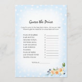 Lion Cub Floral Blue Raad de prijs douche spel Programmakaart (Voorkant)