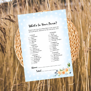 Lion Cub Floral Blue Wat zit er in je tas spel Programmakaart