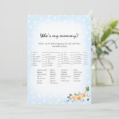 Lion Cub Floral Blue Wie is mijn mama douche spel Programmakaart (Staand voorkant)