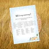 Lion Cub Floral Blue Wie is mijn mama douche spel Programmakaart