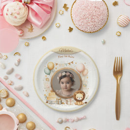 Lion Cub Foto Lijst voor verjaardagsfeestjes voor  Papieren Bordje