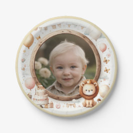 Lion Cub Foto Lijst voor verjaardagsfeestjes voor  Papieren Bordje