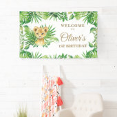 Lion Cub Greenery Oerwoud Safari Backdrop Banner (Insitu)