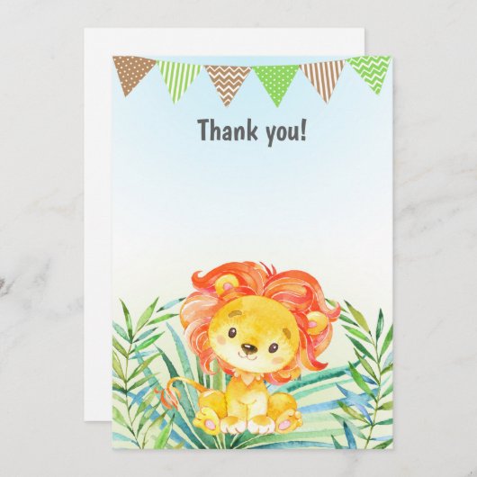 Lion Cub - Hartelijk dank voor uw kaartennota's Wa Bedankkaart (Voorkant / Achterkant)