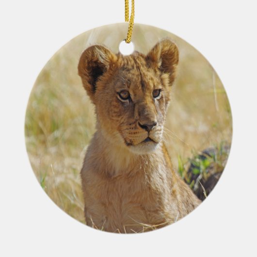 Lion Cub Keramisch Ornament (Voorkant)