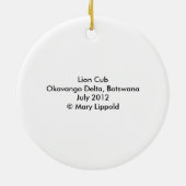 Lion Cub Keramisch Ornament (Achterkant)