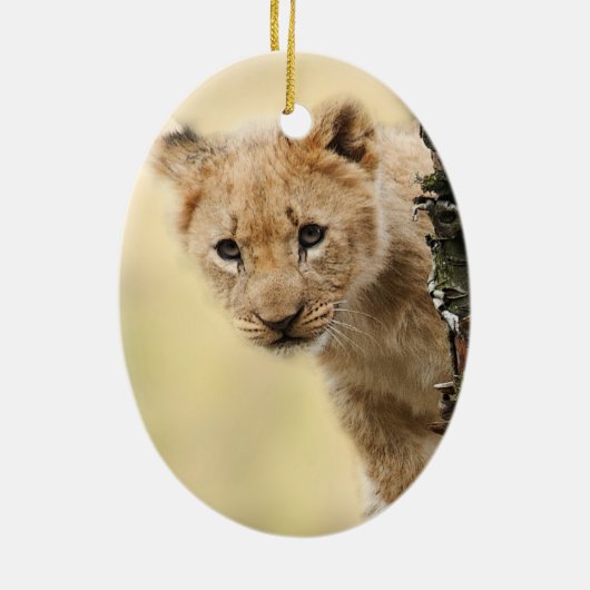 Lion Cub Keramisch Ornament (Achterkant)