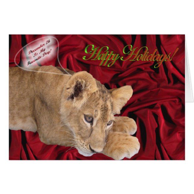 Lion Cub-kerstKaart (Voorkant Horizontaal)