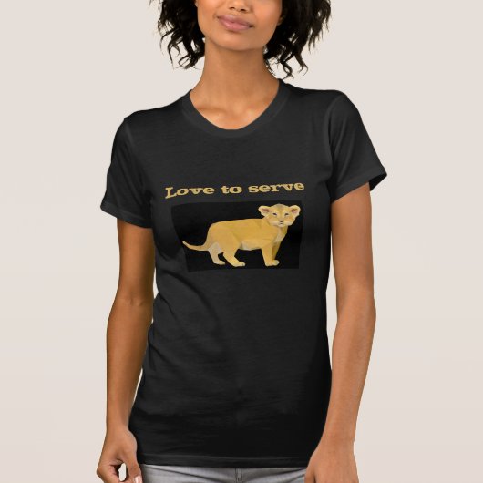 Lion cub koning liefde voor zwart geel t-shirt (Voorkant)