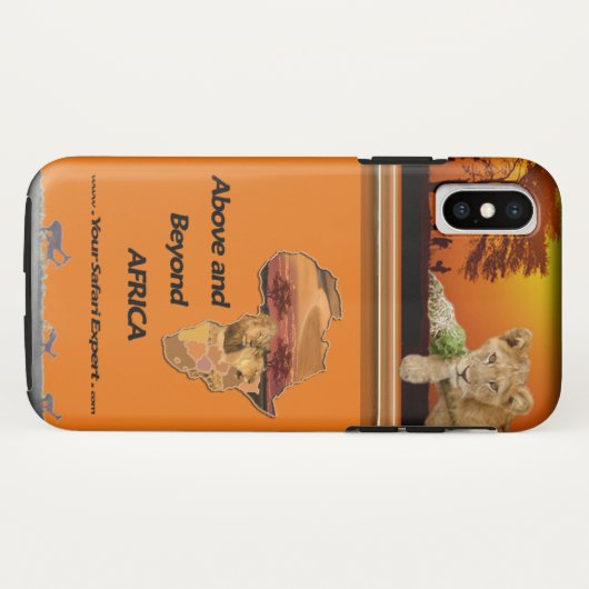 Lion Cub & Maasai in Acacia iPhone case (Achterkant (horizontaal))