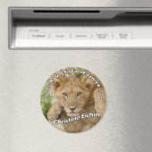 Lion Cub Magnet / Name Tag (tekst verwijderen of w (Insitu (Vaatwasser))