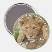 Lion Cub Magnet / Name Tag (tekst verwijderen of w (Voorkant / Achterkant)