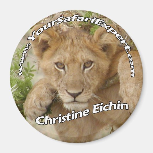 Lion Cub Magnet / Name Tag (tekst verwijderen of w (Voorkant)