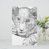 Lion Cub Pen en Inkt Briefpapier (Staand voorkant)