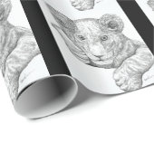 Lion Cub Pen en Inkt Cadeaupapier (Rol Hoek)