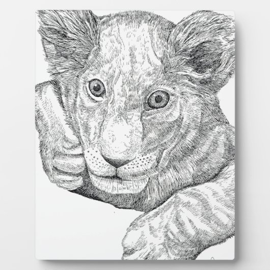 Lion Cub Pen en Inkt Fotoplaat (Voorkant)