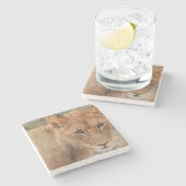 Lion Cub Stenen Onderzetter (Zijkant)