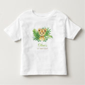 Lion Cub Tropical Greenery Birthday Baby shower Kinder Shirts (Voorkant)